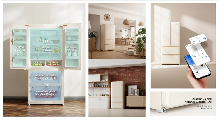 Tủ lạnh Xiaomi MINIJ 508 lít là dòng tủ lạnh nhiều cửa cao cấp