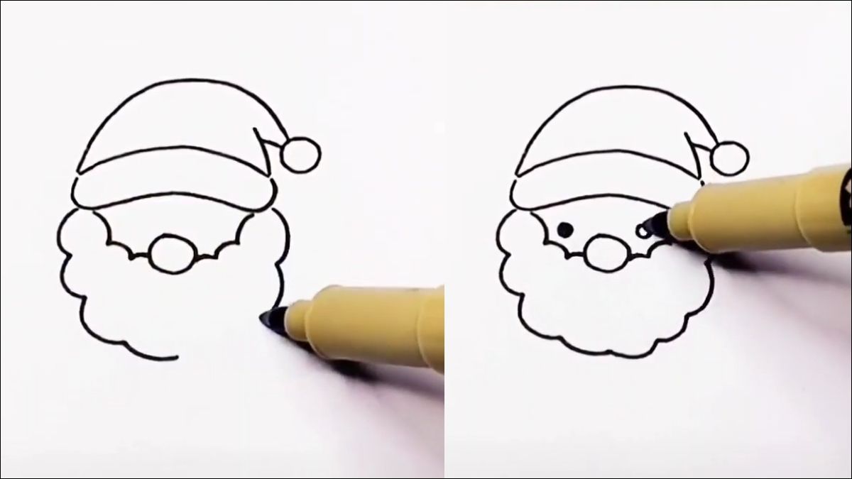 Bước 1: Vẽ khuôn mặt ông già Noel