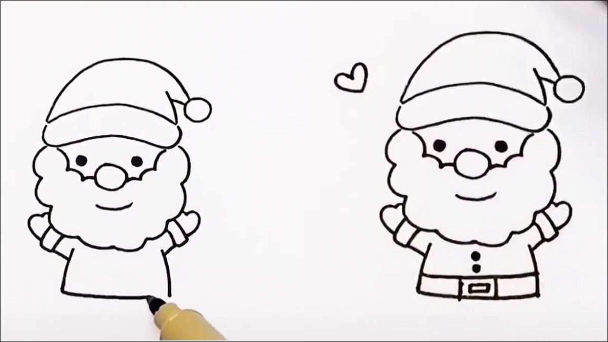 Bước 1: Vẽ khuôn mặt ông già Noel