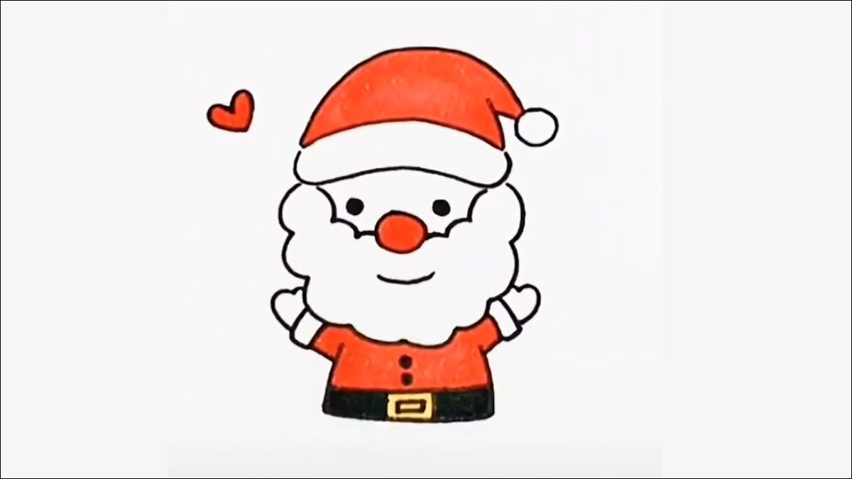 Bước 1: Vẽ khuôn mặt ông già Noel