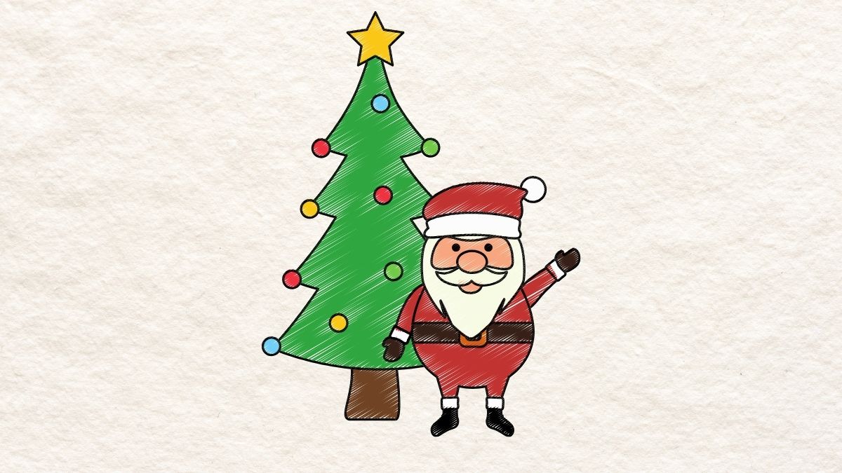 Ý tưởng tranh vẽ ông già Noel đẹp
