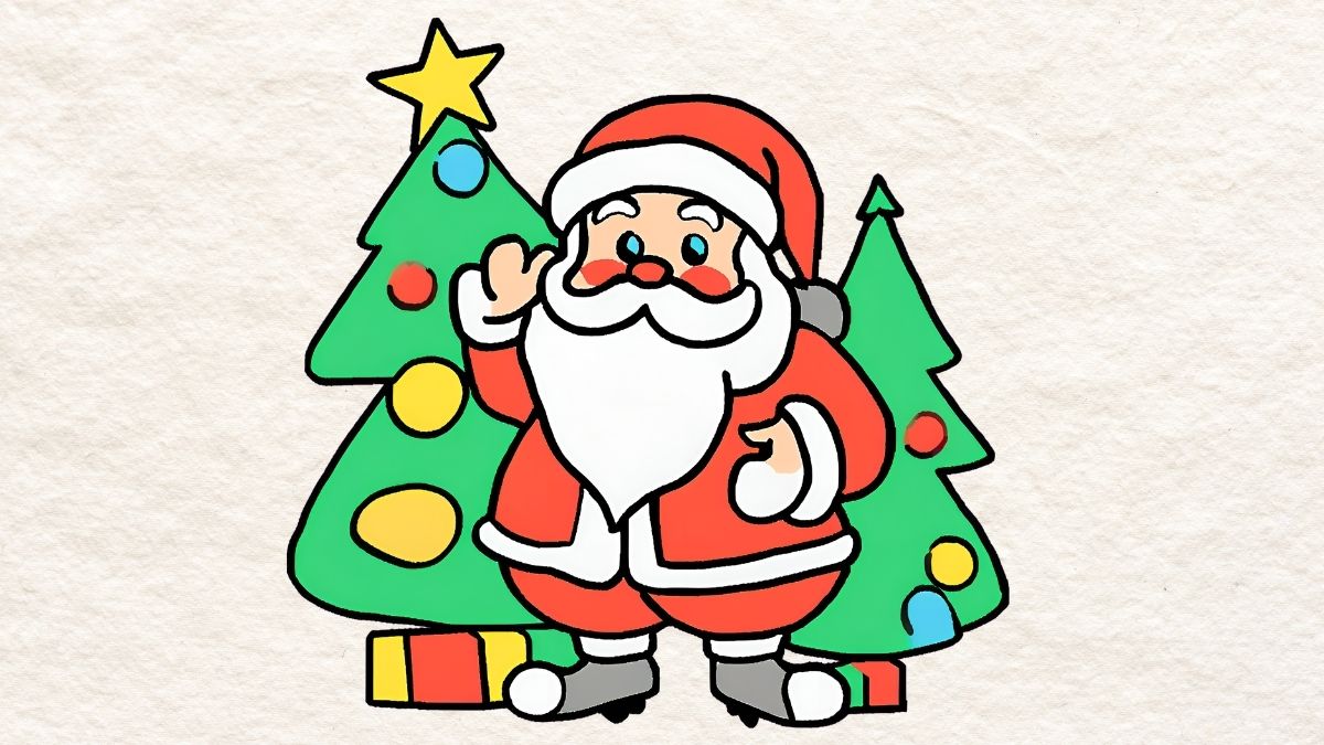 Ý tưởng tranh vẽ ông già Noel đẹp