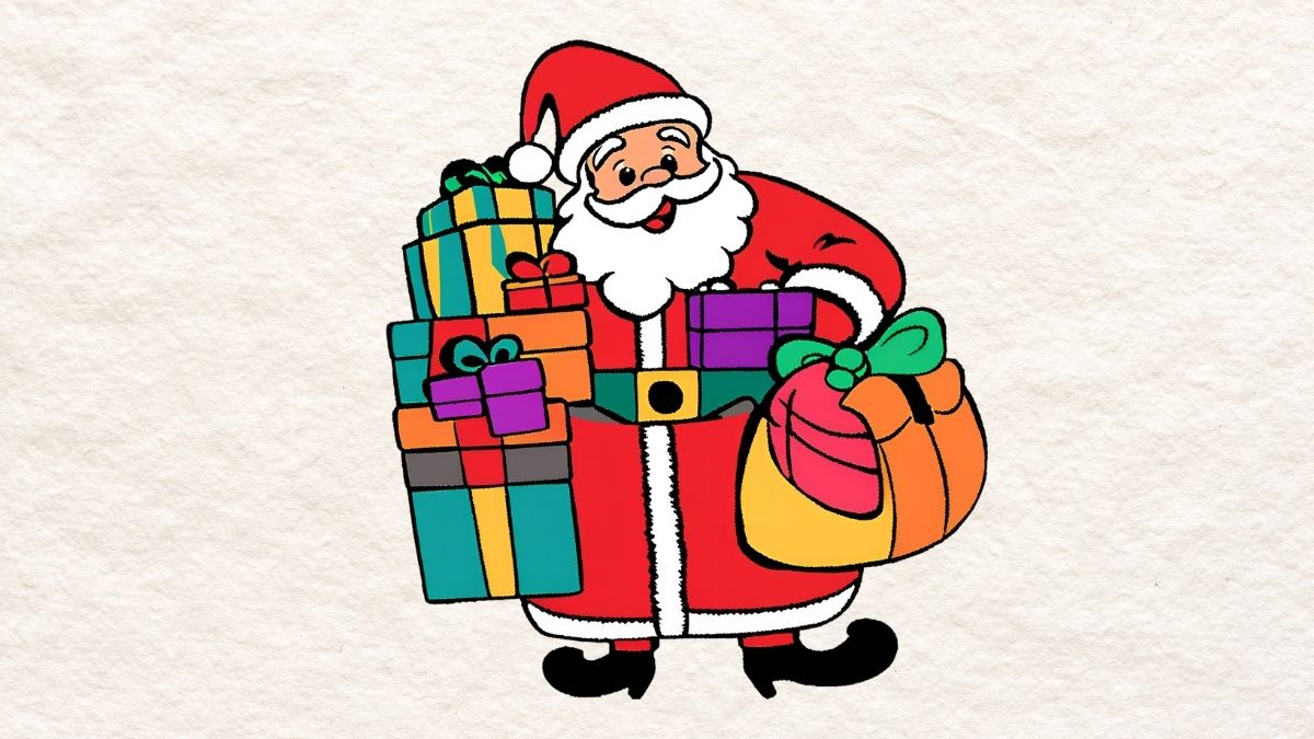 Ý tưởng tranh vẽ ông già Noel đẹp