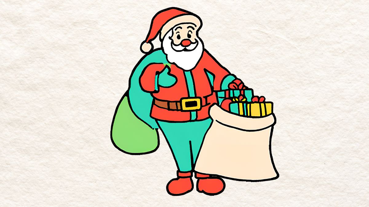 Ý tưởng tranh vẽ ông già Noel đẹp