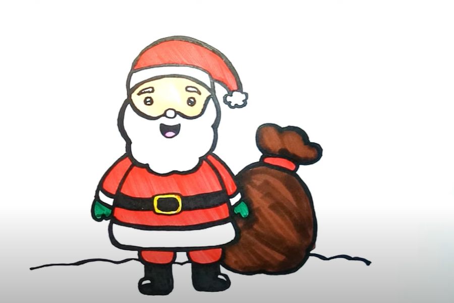 Ý tưởng tranh vẽ ông già Noel đẹp