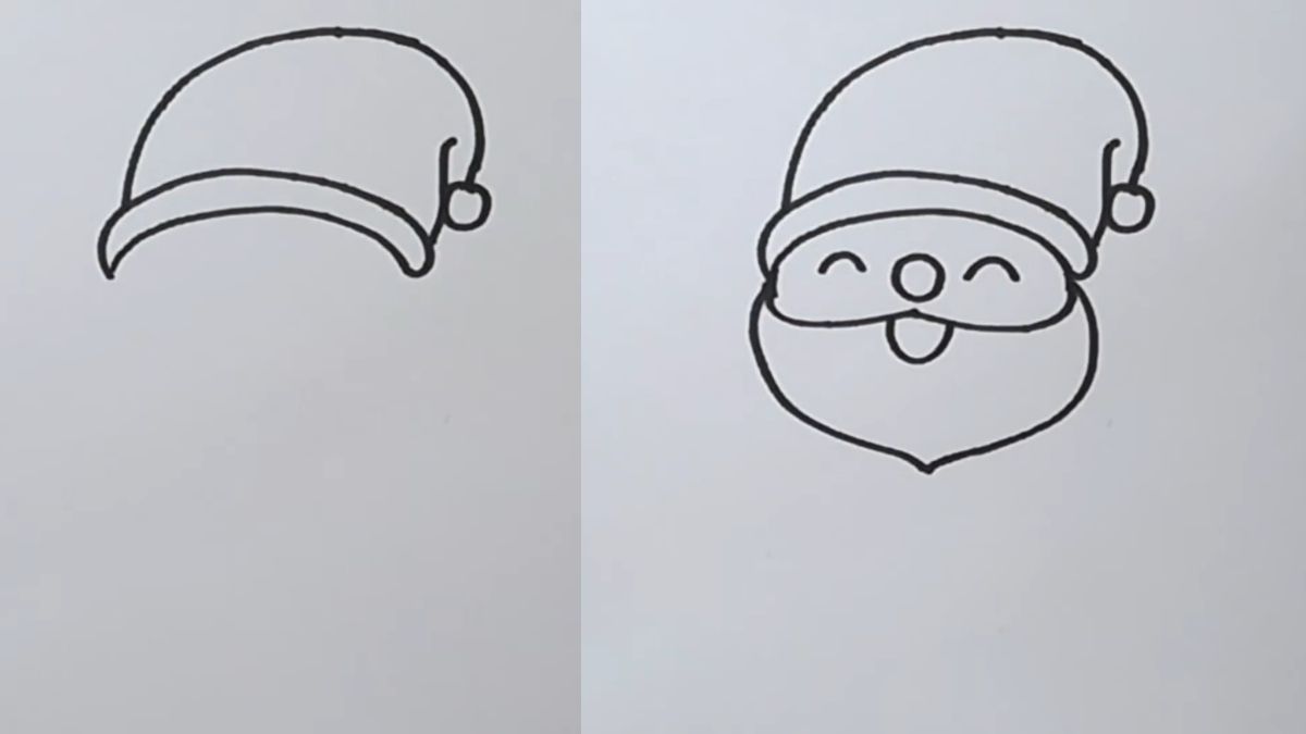 Bước 1: Phác họa khuôn mặt ông già Noel