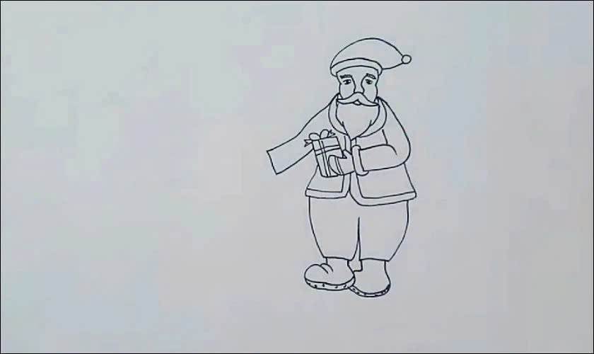 Bước 1: Vẽ ông già Noel