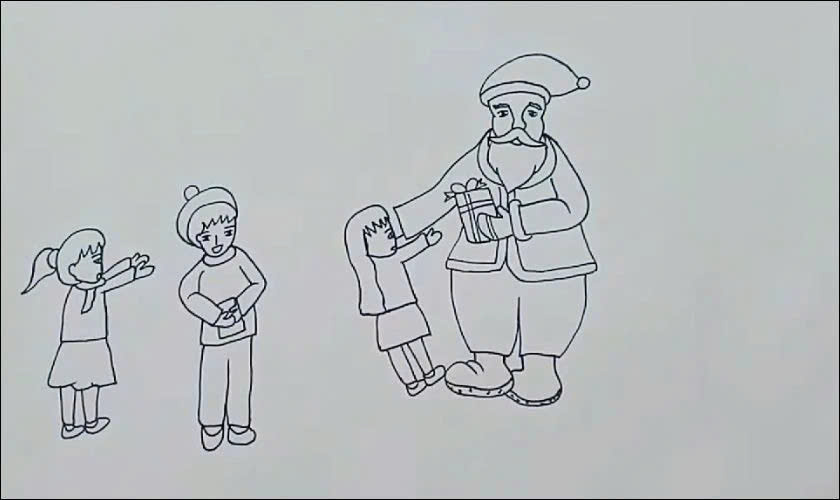 Bước 1: Vẽ ông già Noel