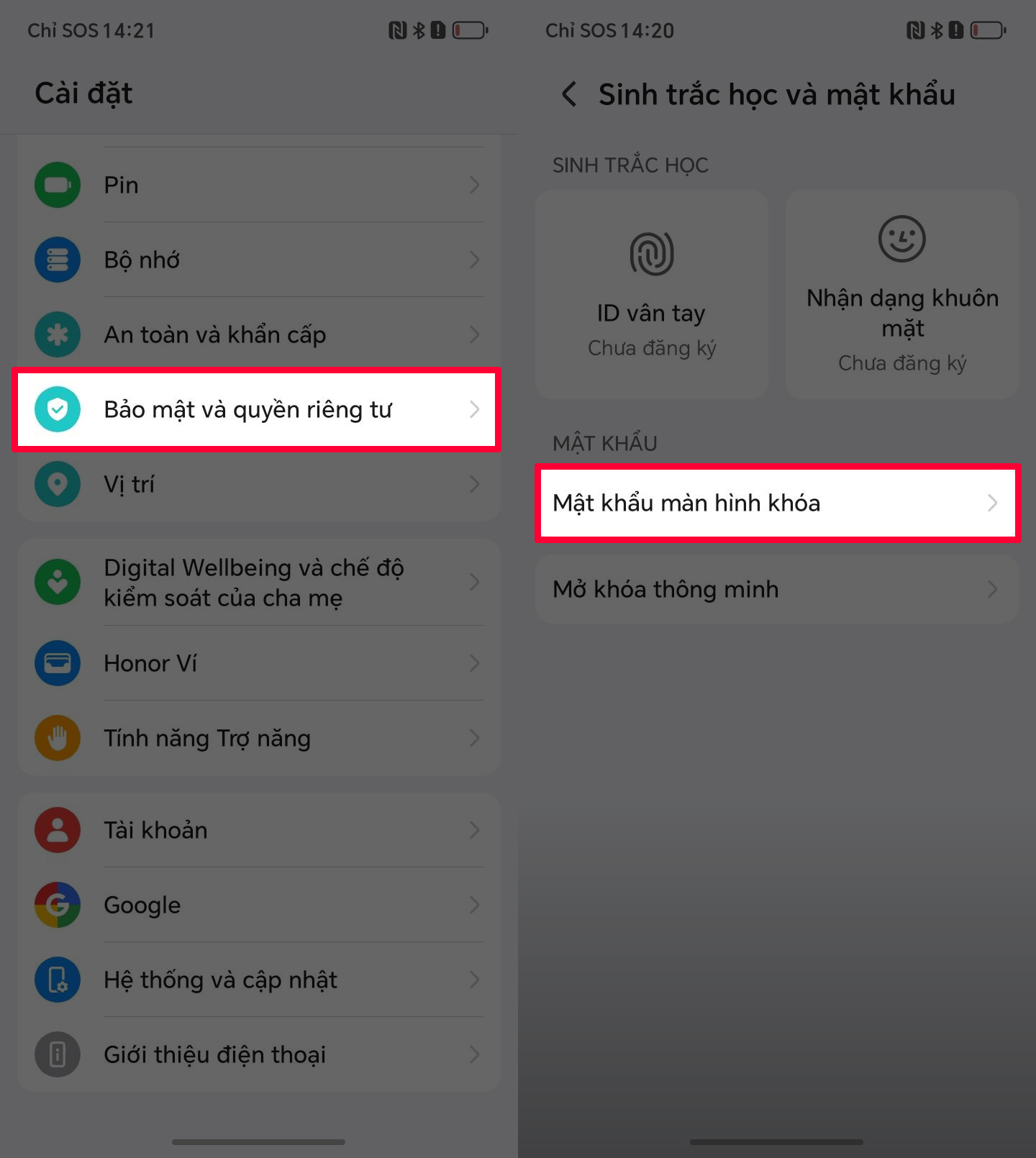 Cách cài mật khẩu màn hình trên HONOR X7d Cách cài mật khẩu màn hình trên HONOR X7d