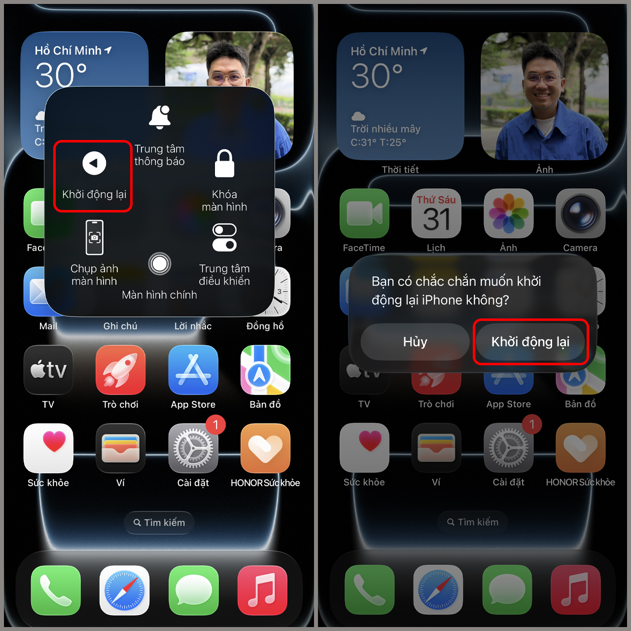 Cách khởi động lại iPhone Air