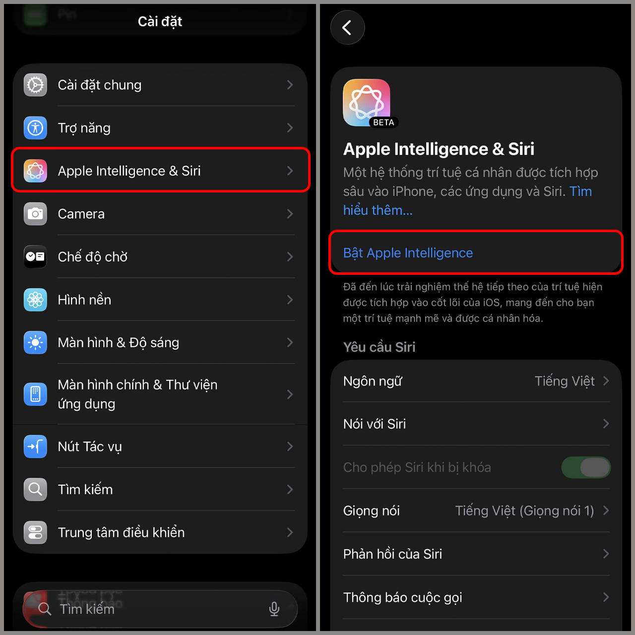 Cách bật Apple Intelligence tiếng Việt Cách bật Apple Intelligence tiếng Việt