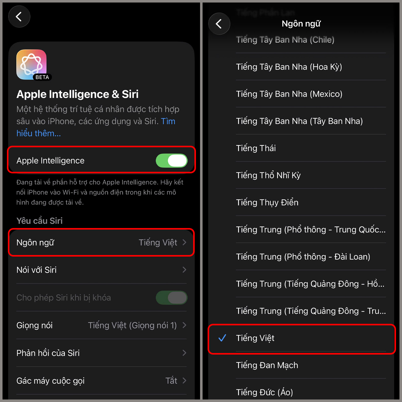 Cách bật Apple Intelligence tiếng Việt Cách bật Apple Intelligence tiếng Việt