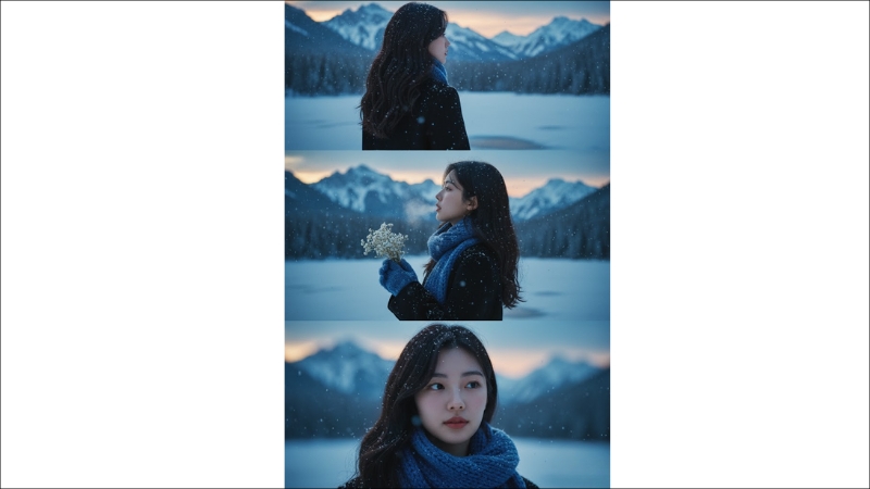 Kết quả l&agrave; bức h&igrave;nh ngắm tuyết rơi cực l&atilde;ng mạn