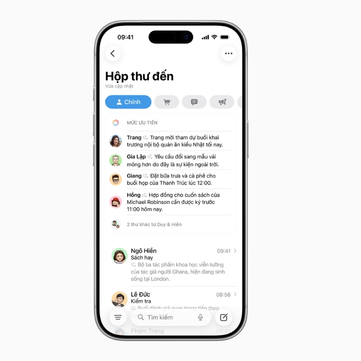 Tính năng Thư Ưu Tiên trong Mail sẽ hiển thị các email khẩn cấp nhất ở đầu hộp thư đến