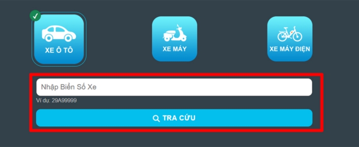 Kiểm tra phạt nguội trên phatnguoi.vn