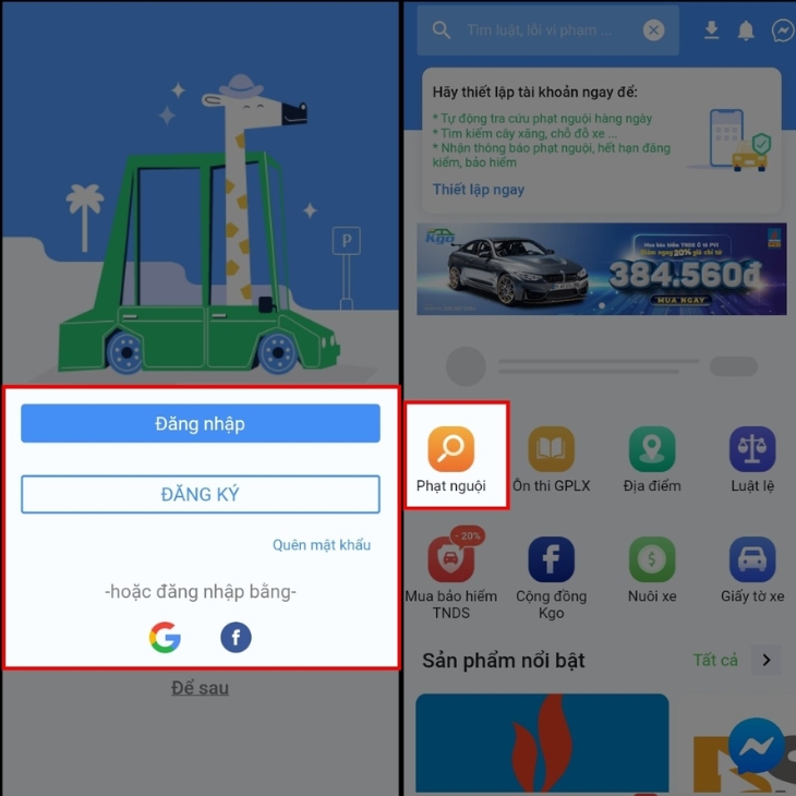 Kiểm tra phạt nguội bằng Kgo