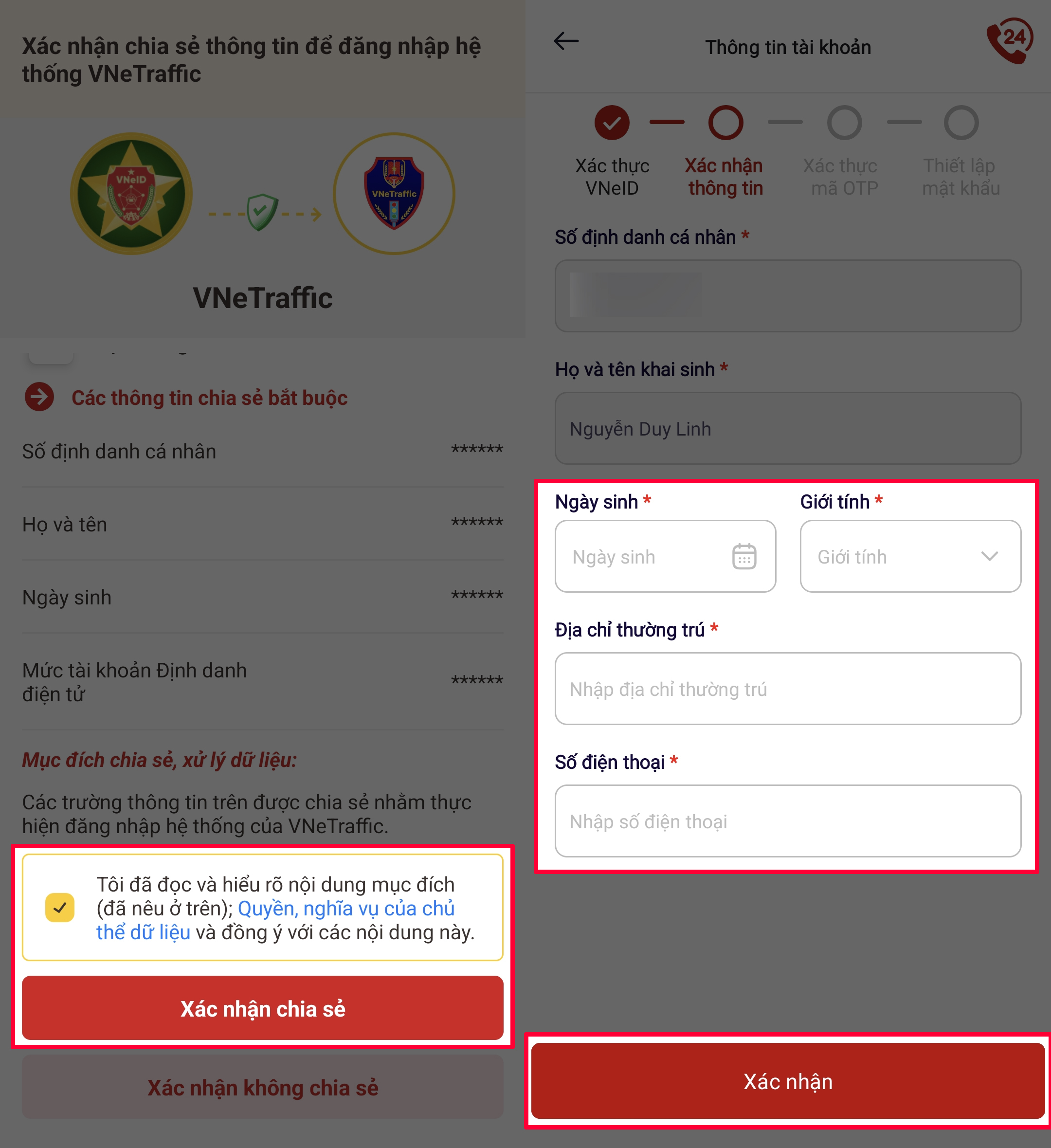 Cách liên kết tài khoản VNeTraffic với VNeID Cách liên kết tài khoản VNeTraffic với VNeID
