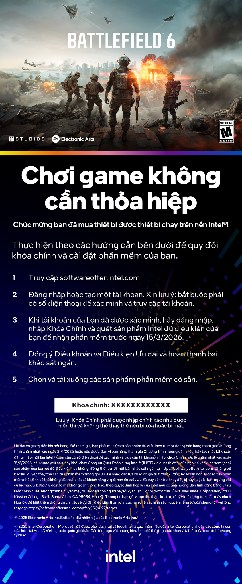 Chơi game kh&ocirc;ng thỏa hiệp: Mua Laptop Gaming Intel Core Ultra Series 2, nhận ngay 1 trong 4 game bom tấn cực hot!