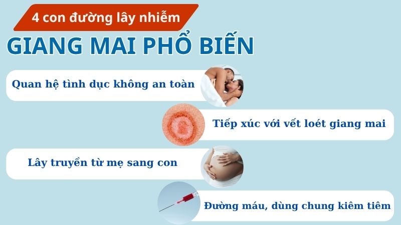 4 con đường lây nhiễm giang mai phổ biến