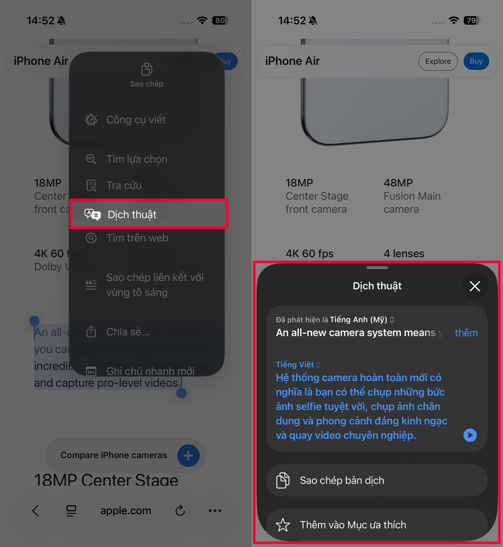 Cách dịch văn bản trên iPhone bằng Apple Intelligence