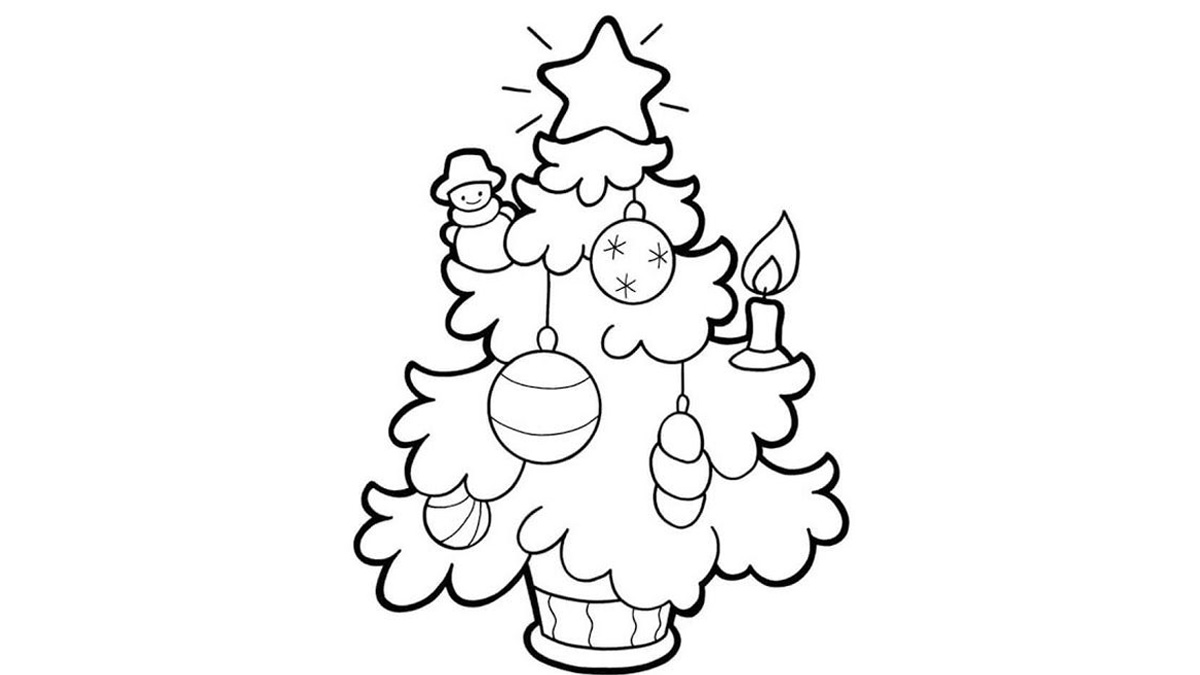 Một số mẫu cho bé tập tô cây thông Noel