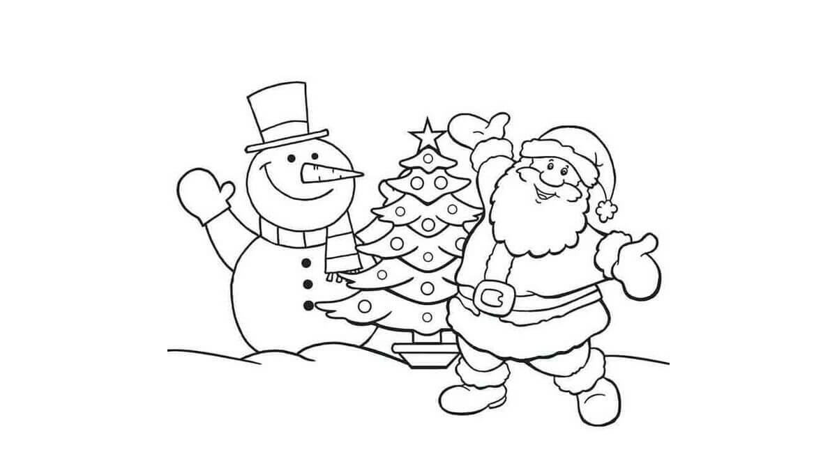 Một số mẫu cho bé tập tô cây thông Noel