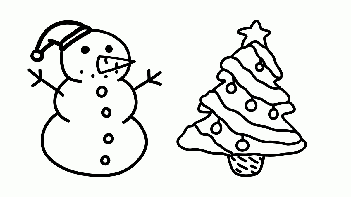 Một số mẫu cho bé tập tô cây thông Noel