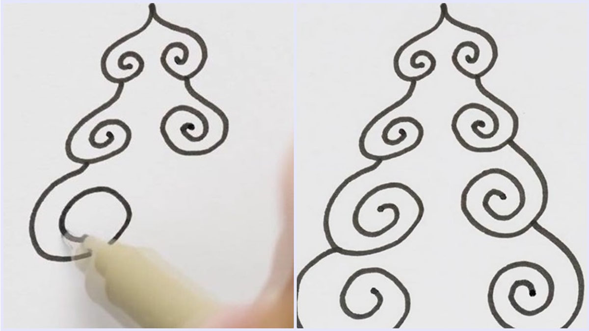 Cách vẽ cây thông Noel đơn giản nhất bằng hình tam giác