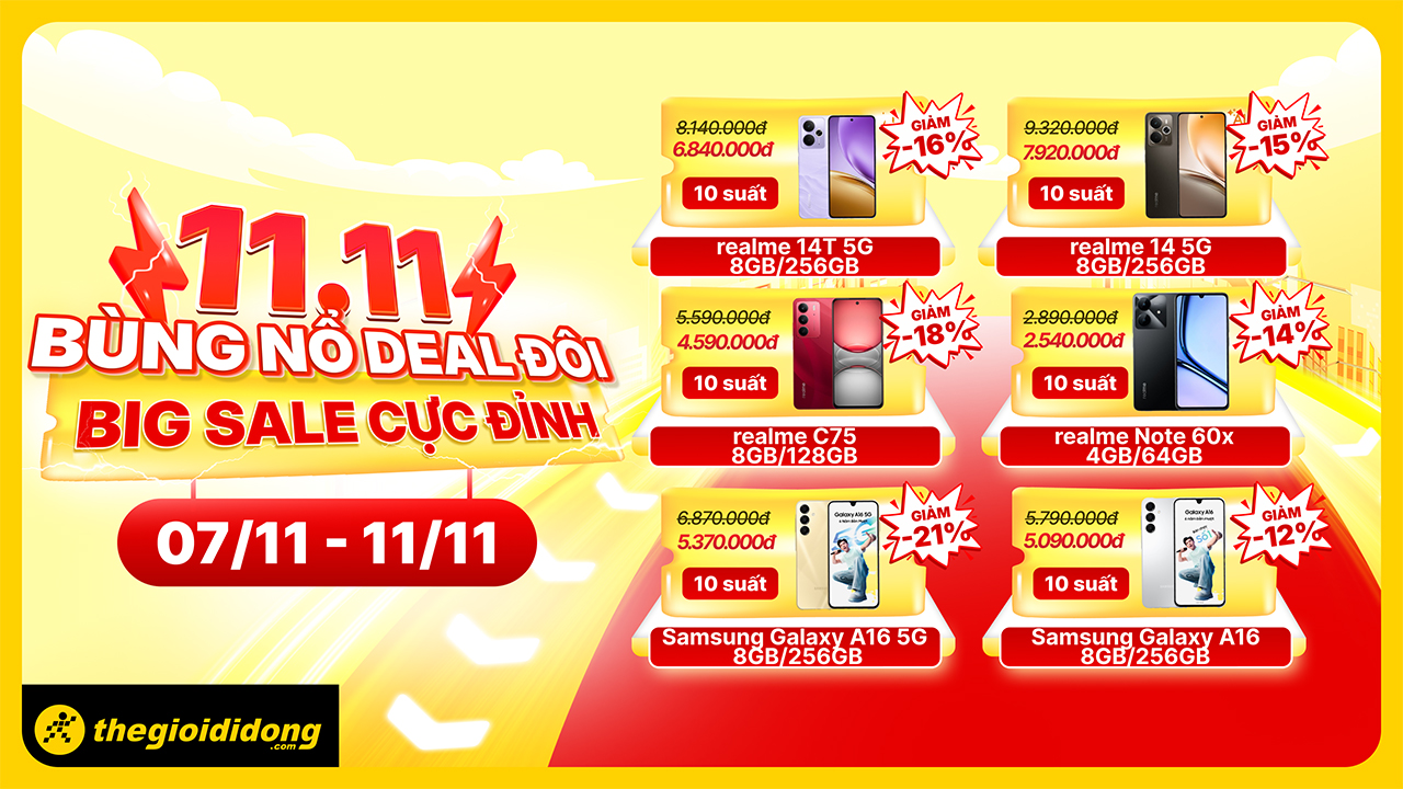 11/11 Bùng Nổ Deal Đôi - Big Sale Cực Đỉnh 11/11 Bùng Nổ Deal Đôi - Big Sale Cực Đỉnh