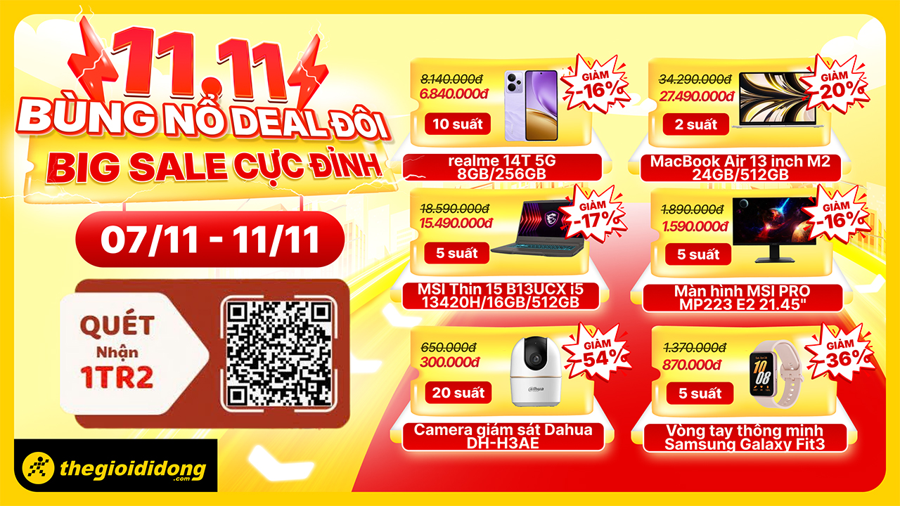 11/11 Bùng Nổ Deal Đôi - Big Sale Cực Đỉnh 11/11 Bùng Nổ Deal Đôi - Big Sale Cực Đỉnh