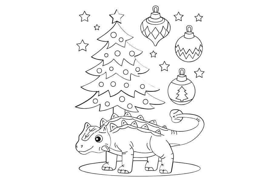 Tranh tô màu cây thông Noel đơn giản