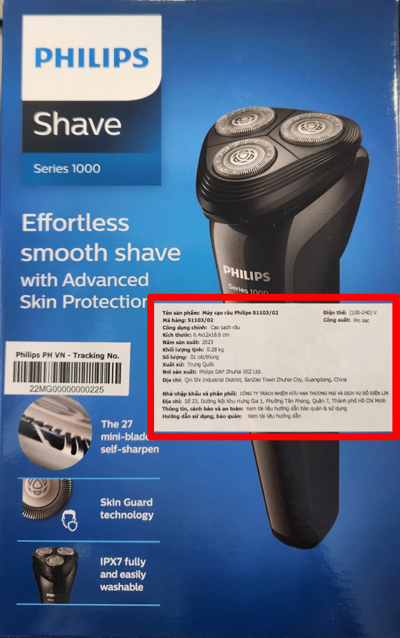 Tem phụ tr&ecirc;n hộp sản phẩm