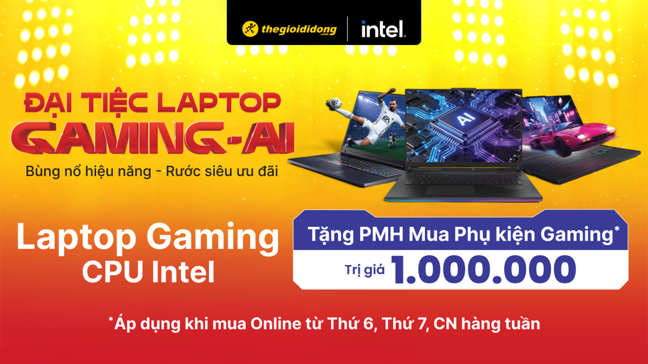 Tặng Ngay Phiếu Mua Hàng 1 Triệu Dành Cho Khách Mua Laptop Gaming Cpu Intel Tại Tgdđ