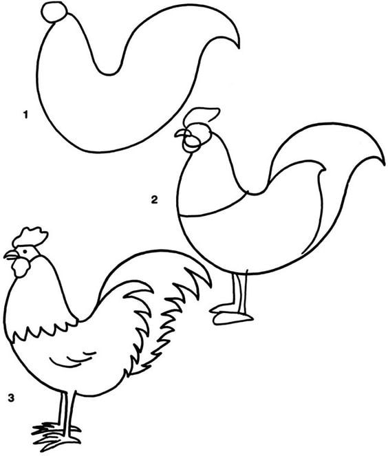Vẽ con gà đơn giản nhất