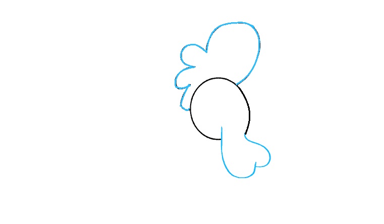 Bước 1: Vẽ đầu gà