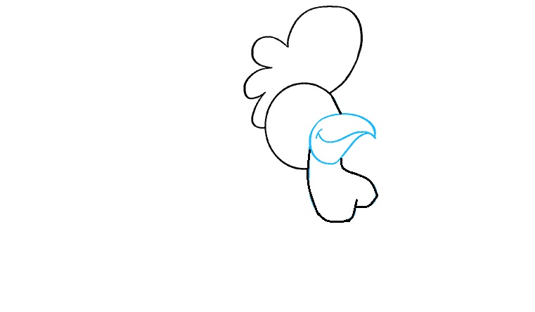 Bước 1: Vẽ đầu gà