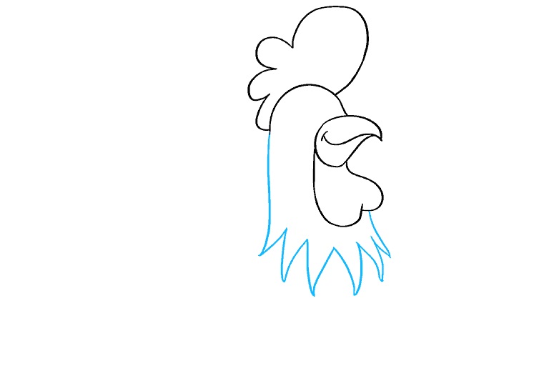 Bước 1: Vẽ đầu gà