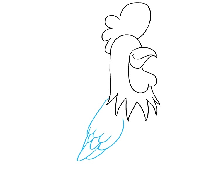 Bước 1: Vẽ đầu gà