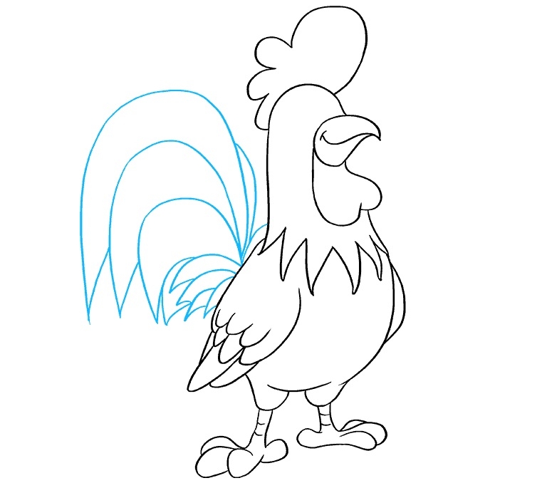 Bước 1: Vẽ đầu gà