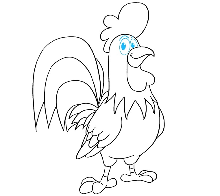 Bước 1: Vẽ đầu gà