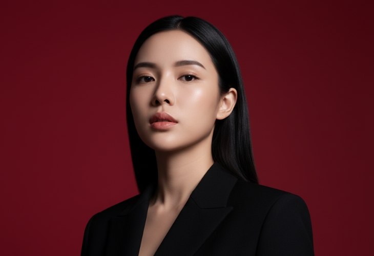 Tạo ảnh chân dung áo vest đen trên nền studio màu đỏ bằng ChatGPT Tạo ảnh chân dung áo vest đen trên nền studio màu đỏ bằng ChatGPT