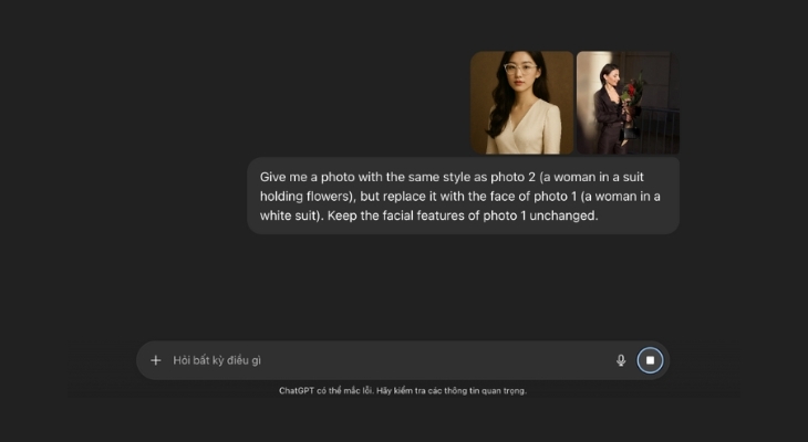 Nhập câu lệnh tạo hình ảnh từ ảnh có sẵn trên ChatGPT Nhập câu lệnh tạo hình ảnh từ ảnh có sẵn trên ChatGPT