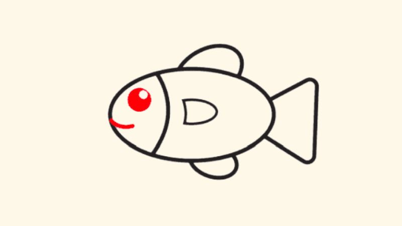 Bước 1: Vẽ thân cá