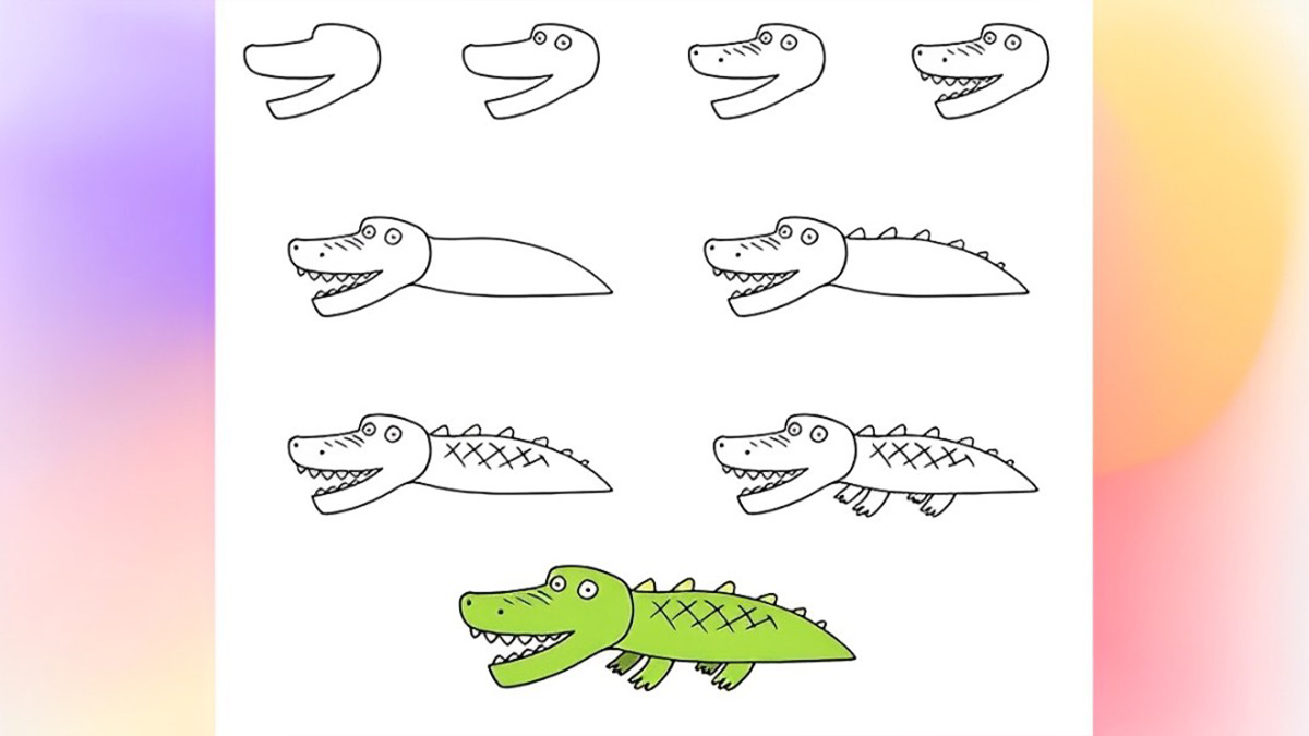 Cách vẽ con cá sấu