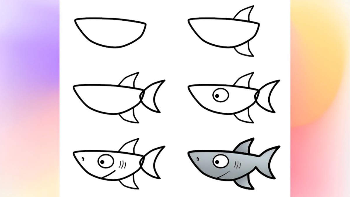 Cách vẽ con cá mập