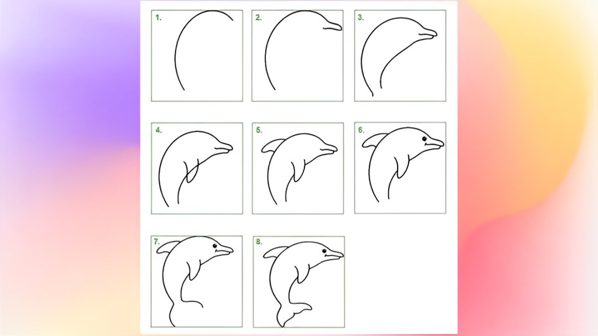 Cách vẽ con cá heo