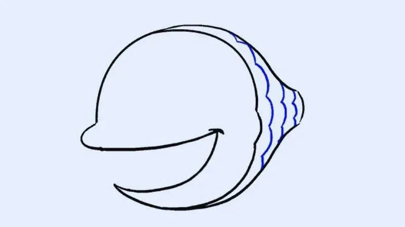 Bước 1: Vẽ đầu cá