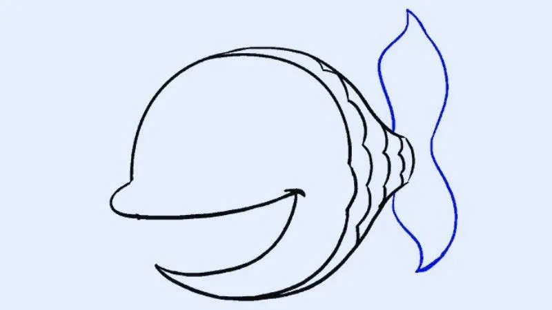 Bước 1: Vẽ đầu cá