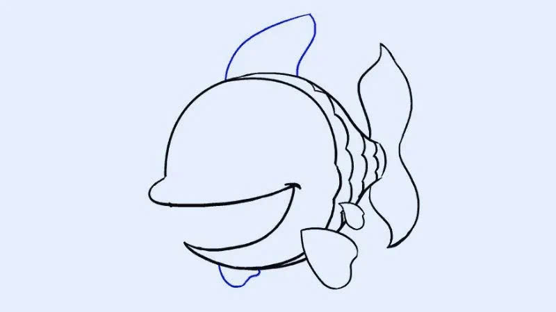 Bước 1: Vẽ đầu cá