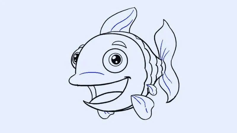 Bước 1: Vẽ đầu cá